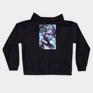 Beautiful cyborg girl Kids Hoodie